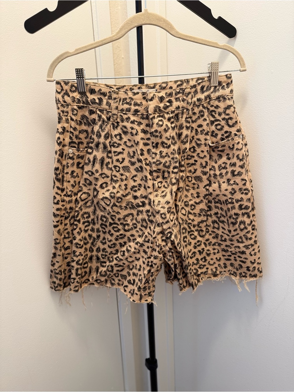 We The Free Leopard Print High-Waist Shorts - Tan & Black